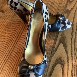 Coach leopard calf hair heels.